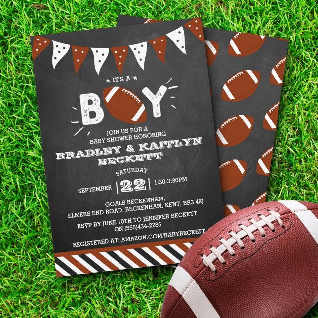 Invitación It's a Boy! Baby Shower con temas de fútbol (Subido por el creador)
