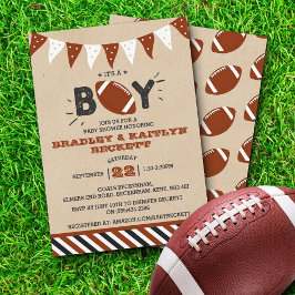 Invitación It's a Boy! Baby Shower con temas de fútbol