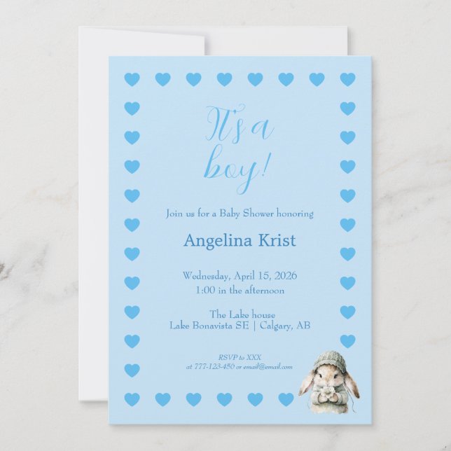 Invitación It's a Boy Baby Shower Invitation (Anverso)