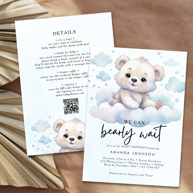 Invitación It's a boy bearly wait woodland baby bear shower (Subido por el creador)