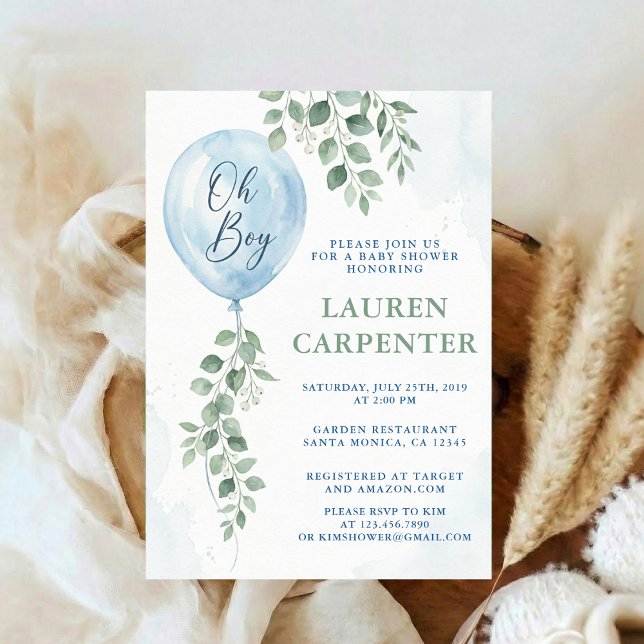 Invitación Its a Boy Celebration Navy Blue Balloon Baby Showe (Subido por el creador)
