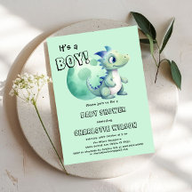 It's a Boy! Dinosaurio lindo con su Baby Shower de