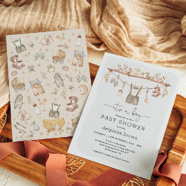 Invitación It's a Boy | Moderna Ducha Boho Baby Boy Clothes