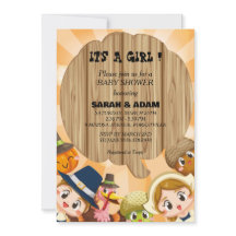 it's a girl japanese anime baby shower invitation