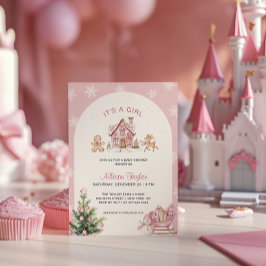 Invitación It's A Girl Pink Girl Baby Shower
