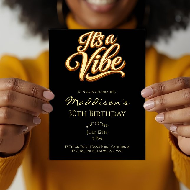 Invitación It's a Vibe 30th Birthday Invitation (Subido por el creador)