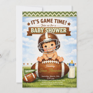 Invitación Its Game Time Baby Boy Shower