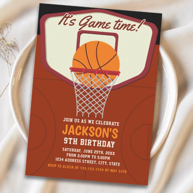 Invitación It's Game time! Basketball theme Birthday Kids (Subido por el creador)