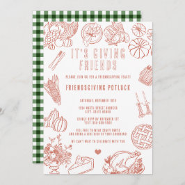 Invitación It's Giving Friends Casual Friendsgiving Potluck