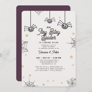 Invitación Itsy Bitsy Spider Chica Halloween Baby Shower
