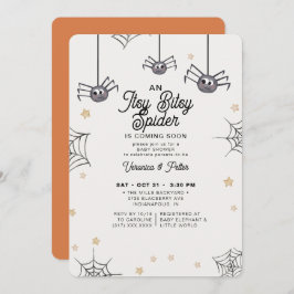 Invitación Itsy Bitsy Spider Neutral Halloween Baby Shower
