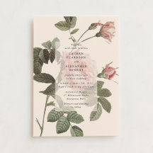 IVintage boda floral rosa botánico