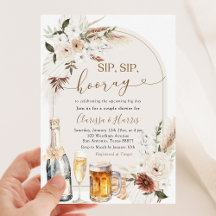 Ivory Beige Boho Sip Sip Hooray Couple Shower