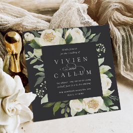 Invitación Ivory Bloom | Boda acuarela cuadrada floral