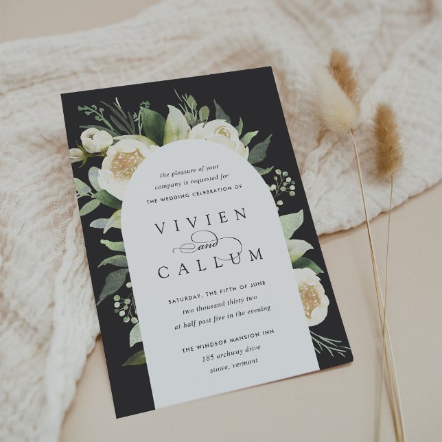 Invitación Ivory Bloom | Boda de arcos florales de acuarela (Subido por el creador)