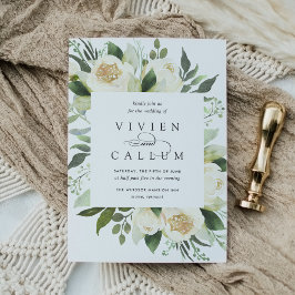 Invitación Ivory Bloom | Boda de marco floral acuarela