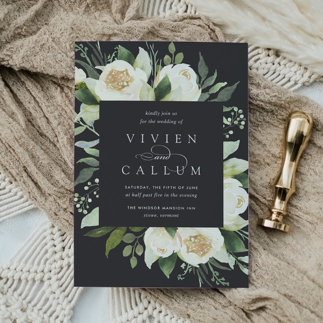 Invitación Ivory Bloom | Boda de marco floral acuarela (Subido por el creador)