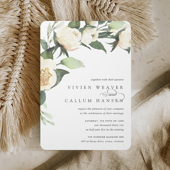 Invitación Ivory Bloom | Boda floral acuarela (Subido por el creador)