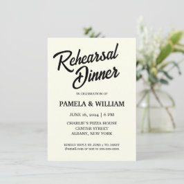 Invitación Ivory Color Wedding Rehearsal Dinner