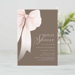 Invitación Ivory Coquette Bow Bridal Shower