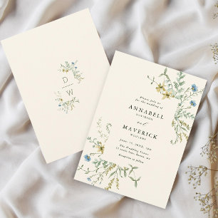 Invitación Ivory Delicate Wildflower Moderno Boda del Boho