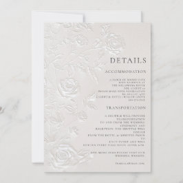 Invitación Ivory Faux Blind Embossed Arch Wedding Details