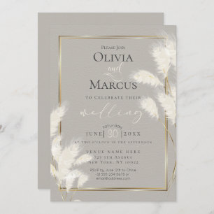 Invitación Ivory Feathery Pampas Grass Allison1