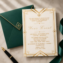 Ivory Gold Art Deco Soirée Elegancia Geométrica