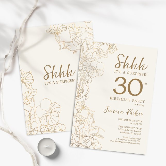 Invitación Ivory Gold Surprise Botanical Surprise (Subido por el creador)