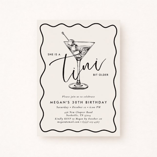 Invitación Ivory Hand Drawn A Tini Bit Older 30’s Birthday  (Subido por el creador)