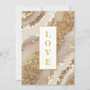 Invitación *~ Ivory LOVE AR66 QR + RSVP Agate Boda