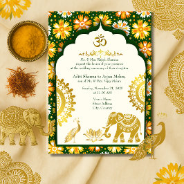 Invitación Ivory Mandala Moghul Arch hindu Wedding