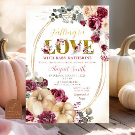 Invitación Ivory Marsala Pumpkin Baby Shower