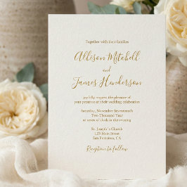 Invitación Ivory Minimalist Simple Script Wedding Photo