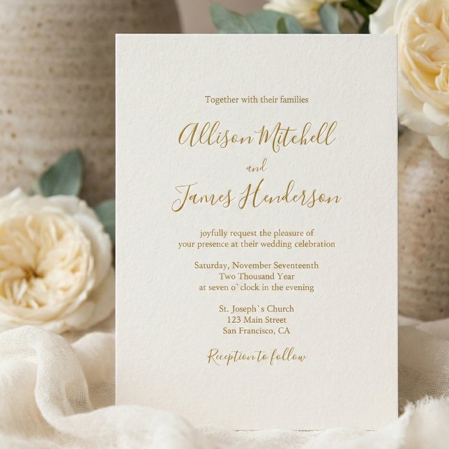 Invitación Ivory Minimalist Simple Script Wedding Photo (Subido por el creador)
