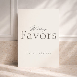 Invitación Ivory Neutral Wedding Favor Table Sign
