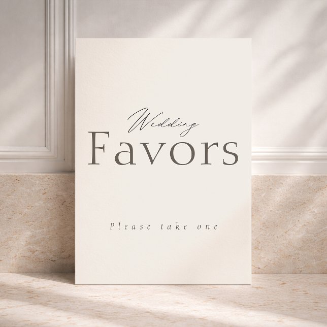 Invitación Ivory Neutral Wedding Favor Table Sign (Subido por el creador)