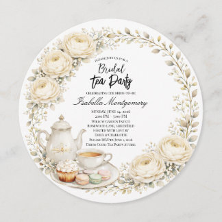 Invitación Ivory Palette Tea Party Bridal Shower