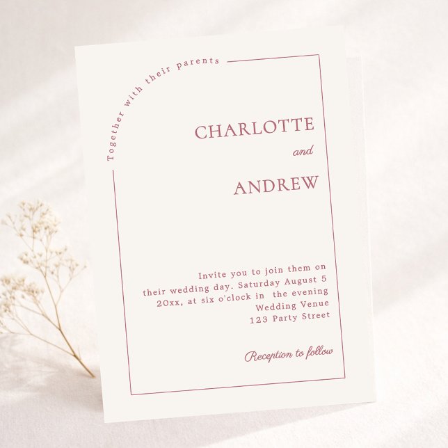 Invitación Ivory rose gold modern minimalist wedding (Subido por el creador)