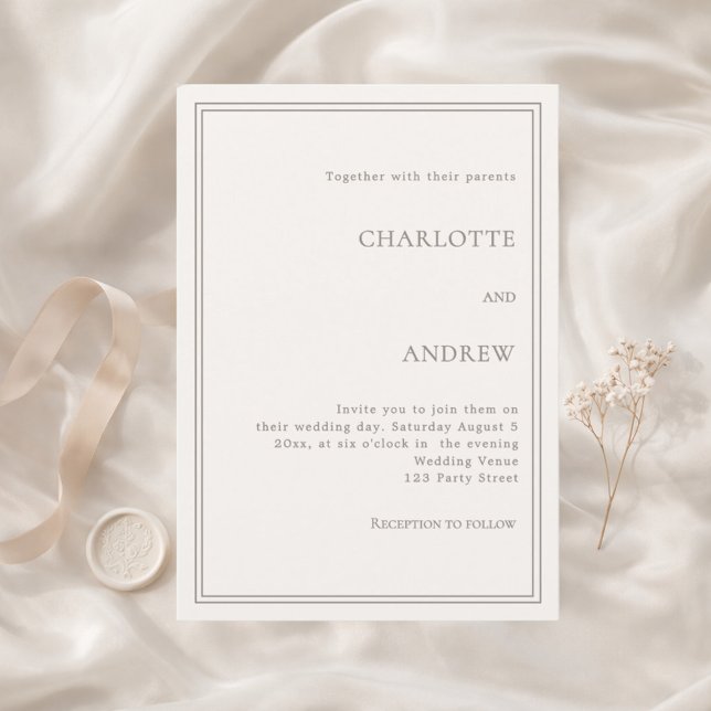 Invitación Ivory taupe elegant simple quiet luxury wedding (Subido por el creador)