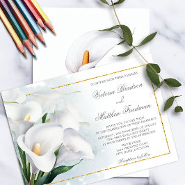 Invitación Ivory White Calla Lily Boda