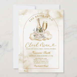 Invitación Ivory Wine La Novia está en la Nube Nueve Despedid