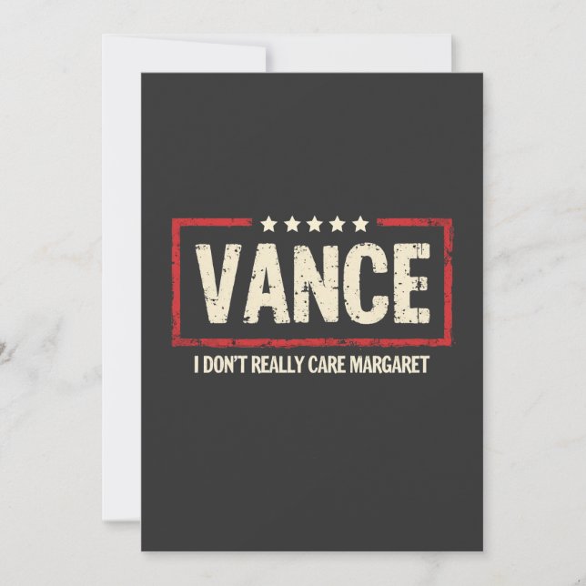Invitación J. D Vance Meme Divertido No Me Importa Realmente  (Anverso)