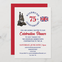 Invitación Jack de la Unión del 75 Aniversario de WINDRUSH