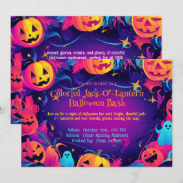 Invitación 🎃Jack-O’-Lantern Colorido Fiesta de Halloween