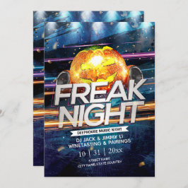 Invitación Jack-O-Lantern Disco Ball Freak Night Halloween