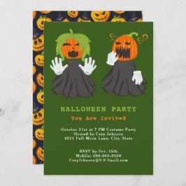Invitación Jack o' Lantern Ghouls Pumpkins Halloween Party