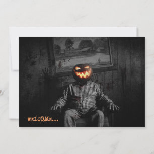 Invitación Jack O' Lantern Head Spooky Halloween Party