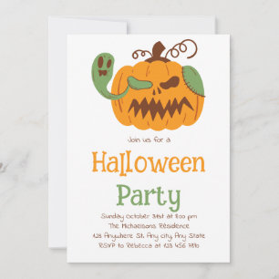 Invitación Jack-o'-Lantern y la fiesta de Halloween con fanta