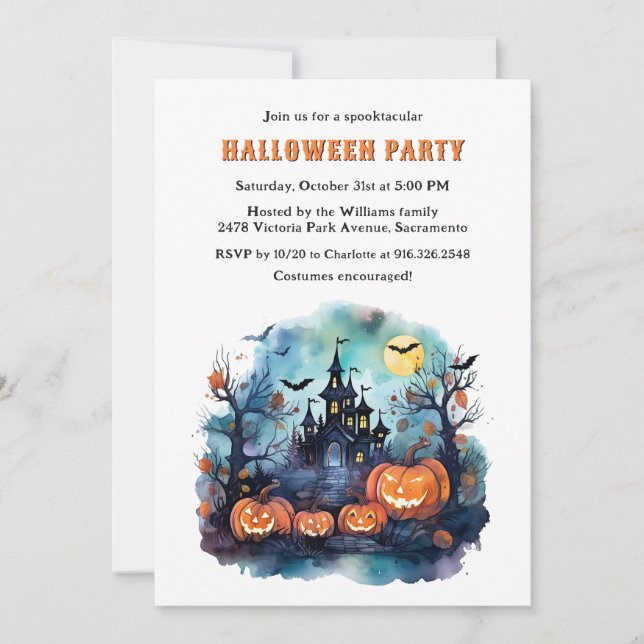 Invitación Jack O’Lanterns Celebró la fiesta de Halloween en  (Anverso)